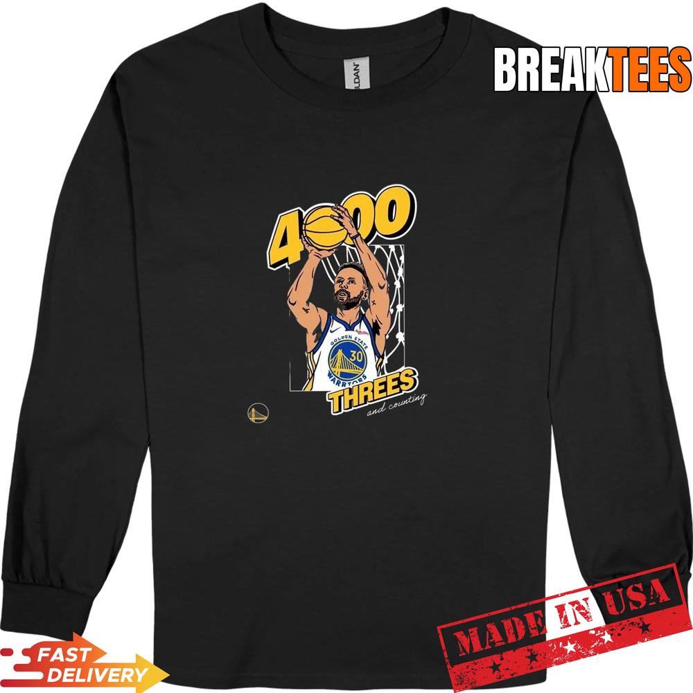 Golden State Warriors Stephen Curry 4000 Threes Shirt