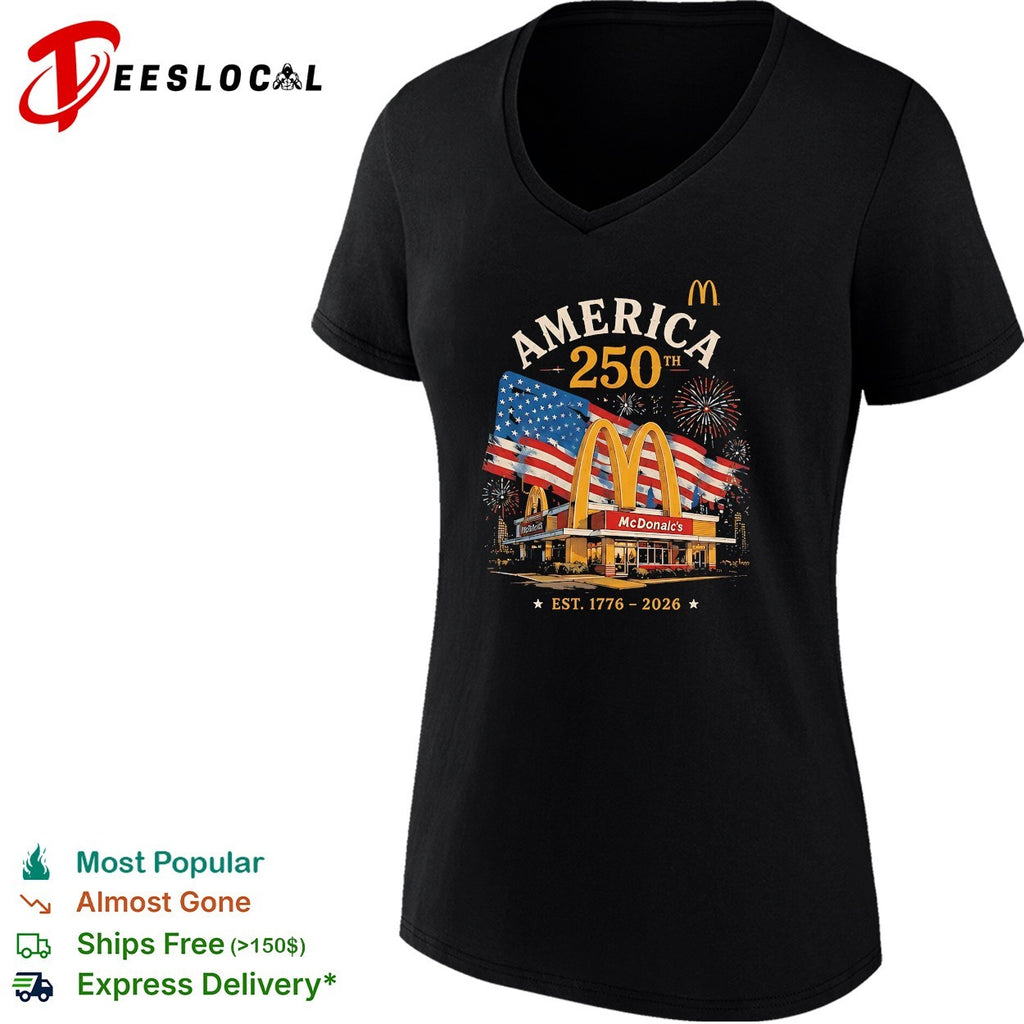 Golden arches restaurant America 250th anniversary fireworks poster shirt