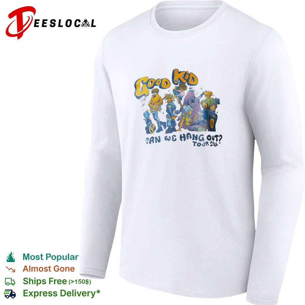 Good Kid can we hang out tour 2026 cartoon characters music shirt