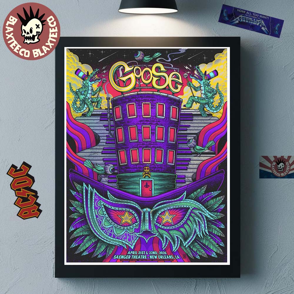 Goose Band New Orleans Los Angeles 2026 Venue Poster At Saenger Theatre On April 21 And 22 2026 Home Decor Poster Canvas