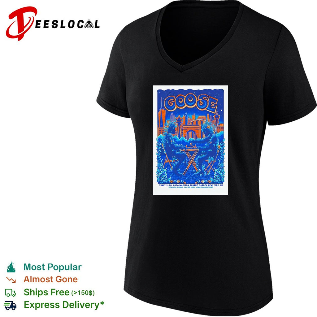 Goose band concert poster art Madison Square Garden New York June 2026 graphic shirt