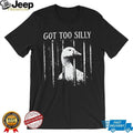 Goose behind bars imprisoned for its Got Too Silly antics on a comfortable shirt