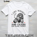 Gorilla I Like Whiskey And Cigars And Maybe 3 People Retro Graphic T Shirt