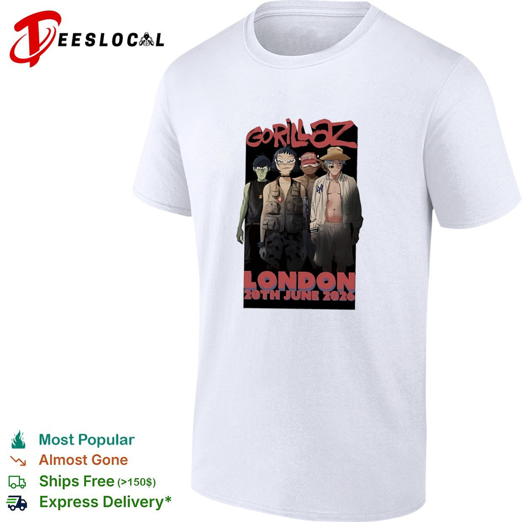 Gorillaz London 20th June 2026 Murdoc Noodle Russel shirt