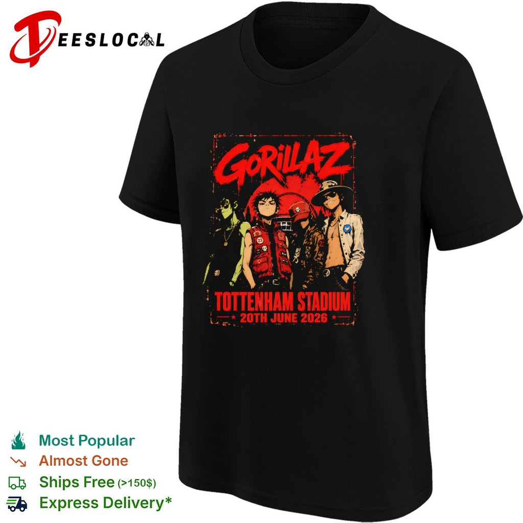 Gorillaz Tottenham Stadium 20th June 2026 shirt