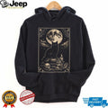 Gothic Black Cat on Ancient Books Full Moon Occult Dark Academia T Shirt