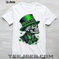 Gothic St. Patrick’s Day Sugar Skull Skeleton with Green Top T Shirt