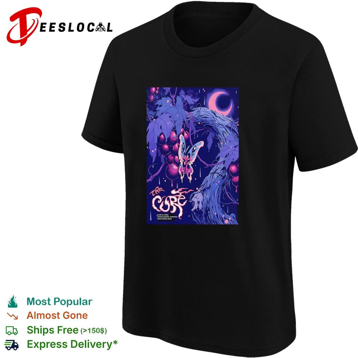 Gothic butterfly moth forest cosmic concert framed poster art shirt