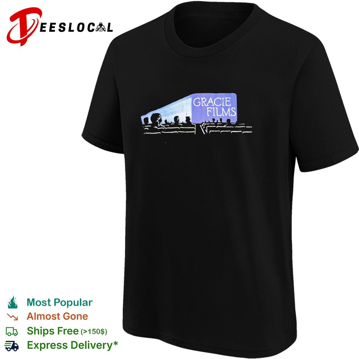 Gracie Films The Simpsons Movie Theater Cinema Logo Screen Comedy Television shirt