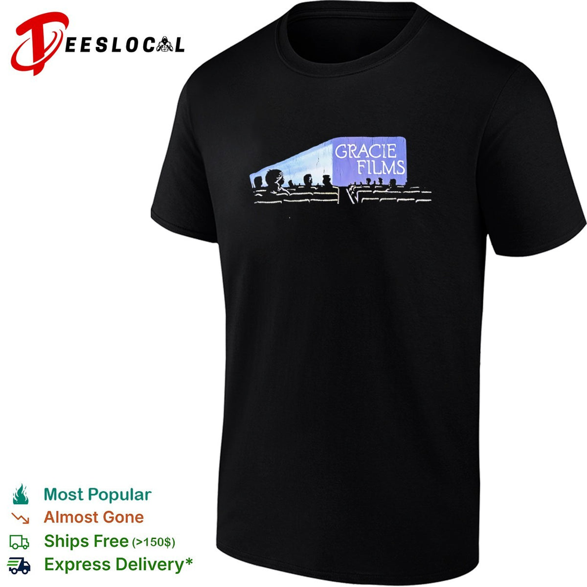 Gracie Films The Simpsons Movie Theater Cinema Logo Screen Comedy Television shirt