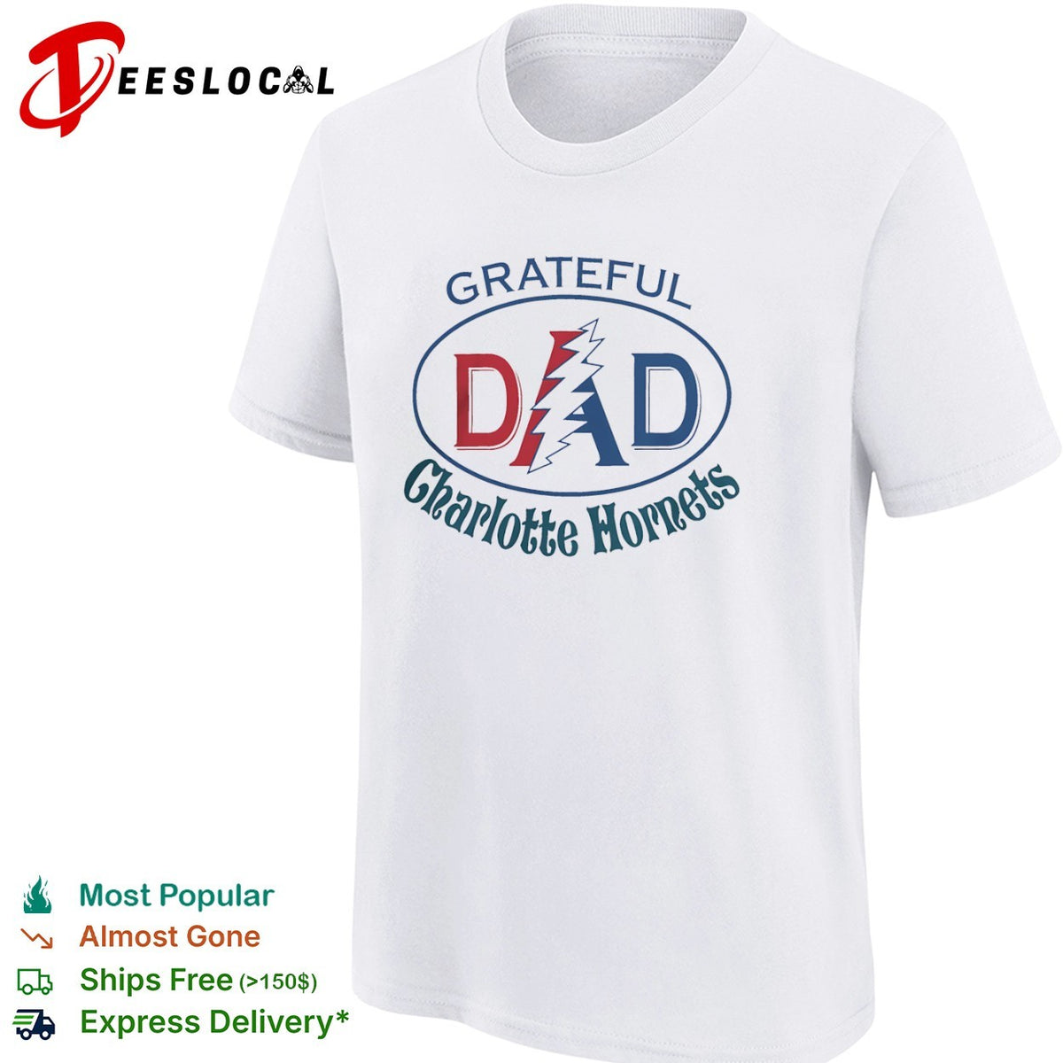 Grateful Dad Charlotte Hornets x Grateful Dead shirt