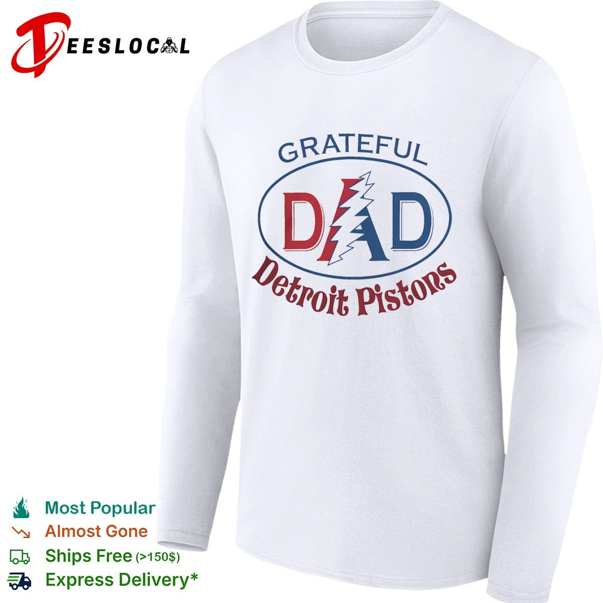 Grateful Dad Detroit Pistons x Grateful Dead shirt