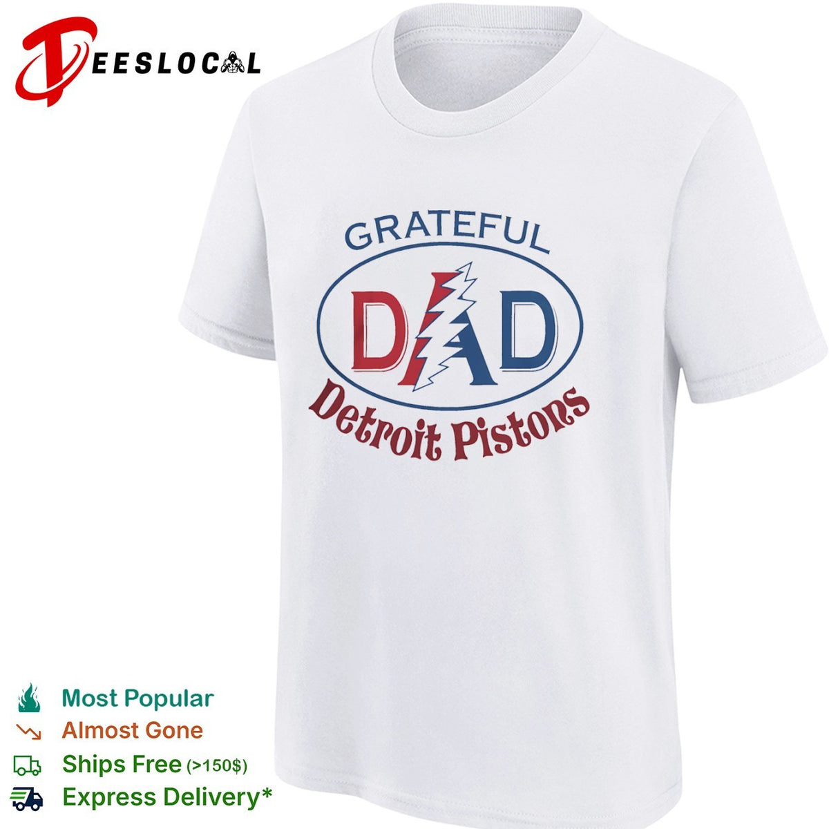 Grateful Dad Detroit Pistons x Grateful Dead shirt