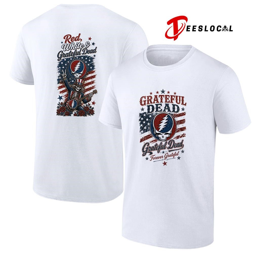 Grateful Dead 250th anniversary red white and Grateful Dead mascot shirt