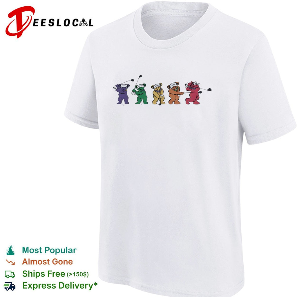 Grateful Dead Dancing Bears Golf Swing Sequence Shirt