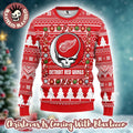 Grateful Dead X NHL Detroit Red Wings Stealie Logo Ugly Christmas Sweater