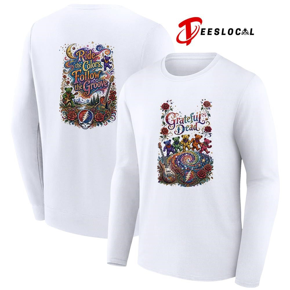 Grateful Dead ride the colors follow the groove graphic shirt