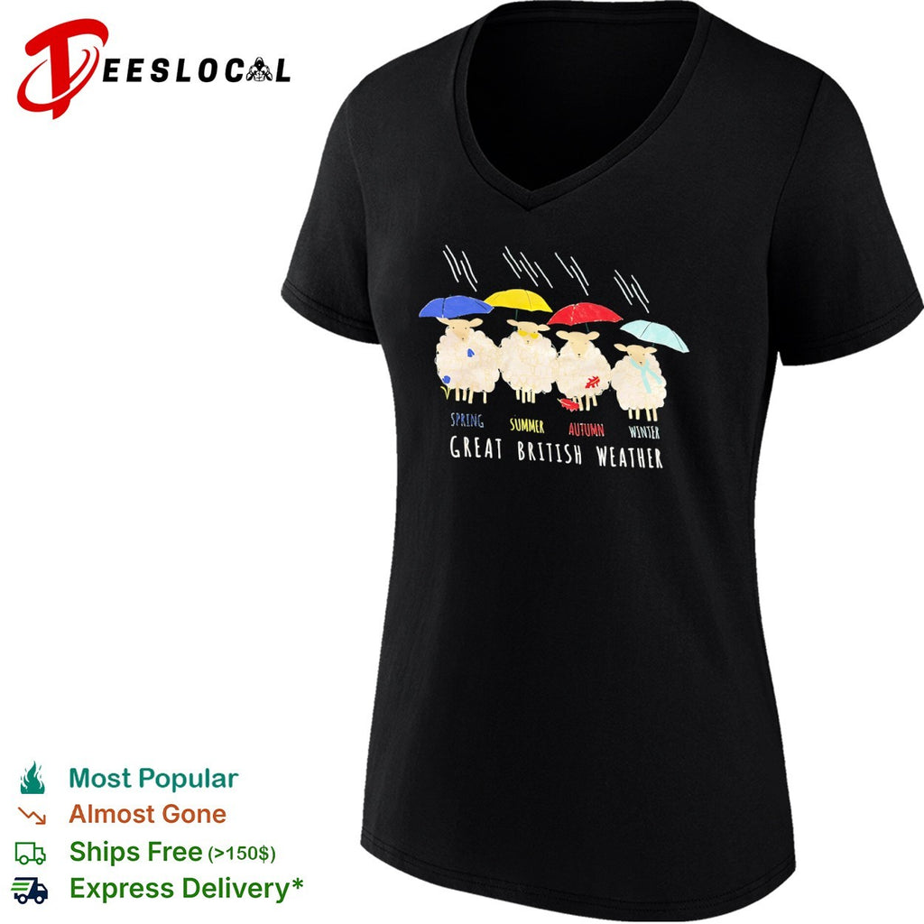 Great British Weather Sheep Spring Summer Autumn Winter Shirt