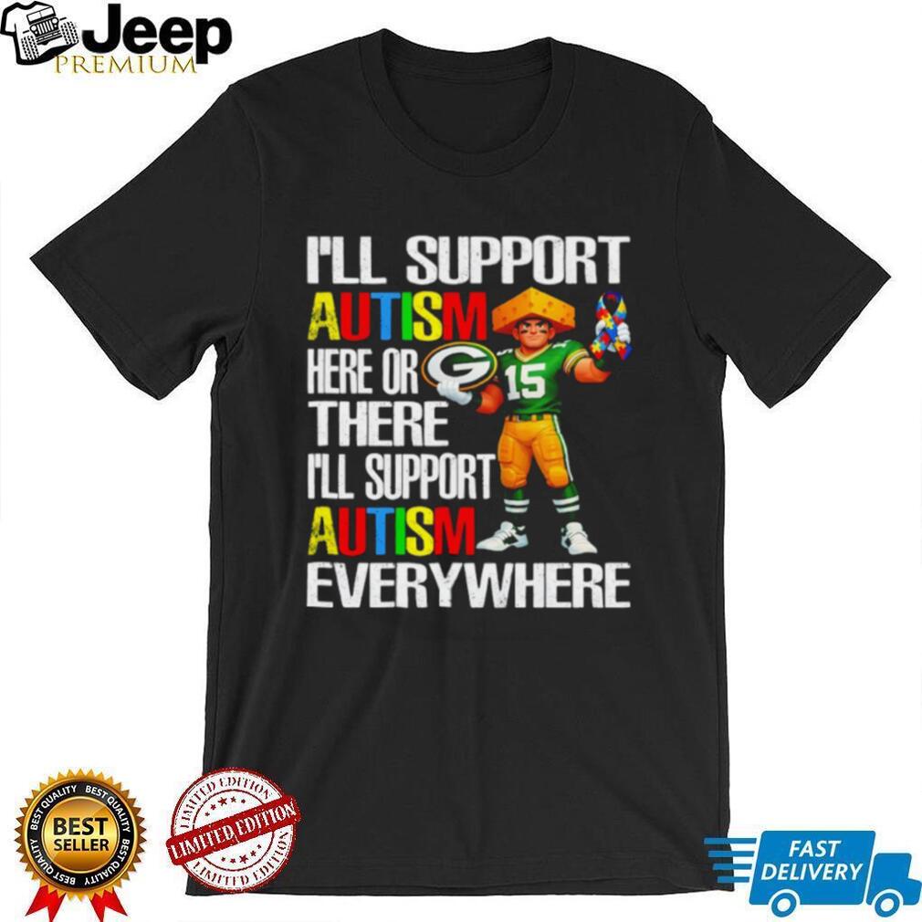 Green Bay Packers Mascot Cheesehead Autism Awareness Support T Shirt
