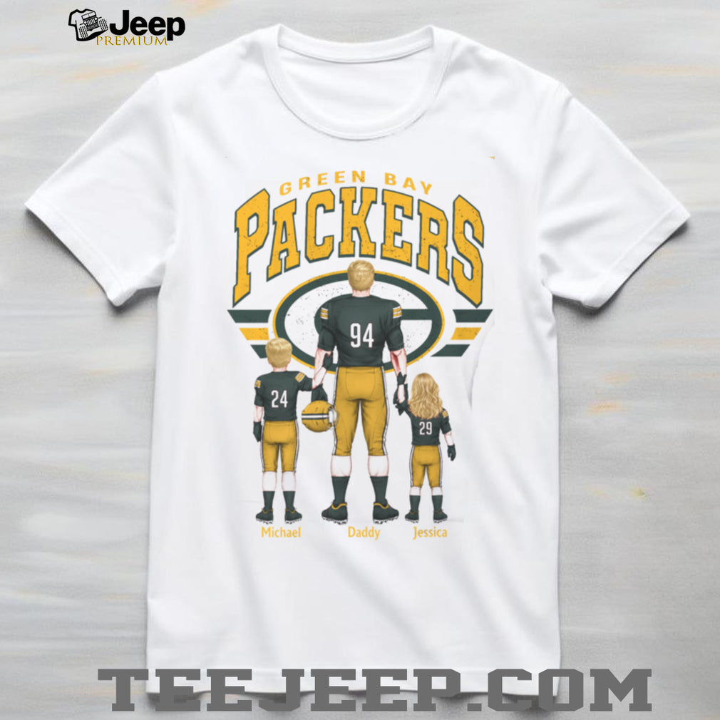 Green Bay Packers Personalized Father and Children Football T Shirt