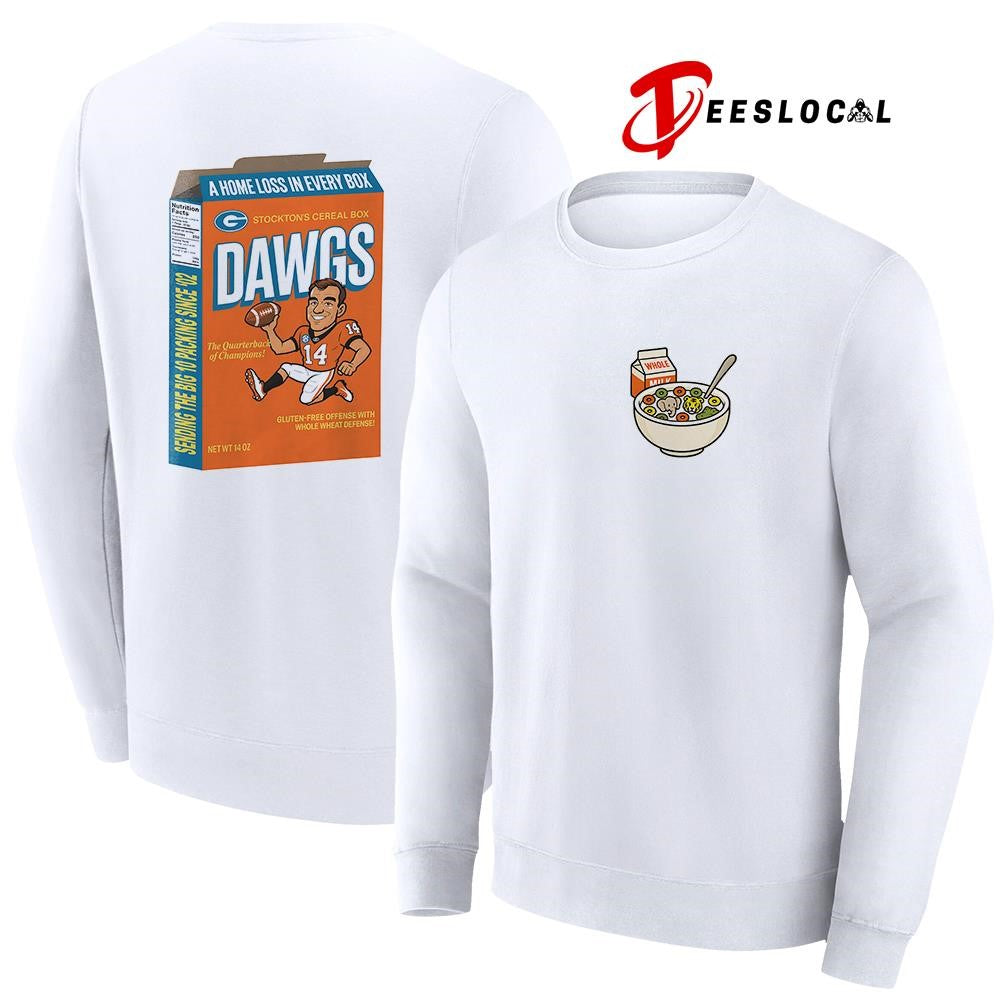 Green Bay Packers Stockton’s cereal box Dawgs a home loss in every box shirt