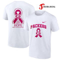 Green Bay Packers never ever giving up hope breast cancer awareness shirt
