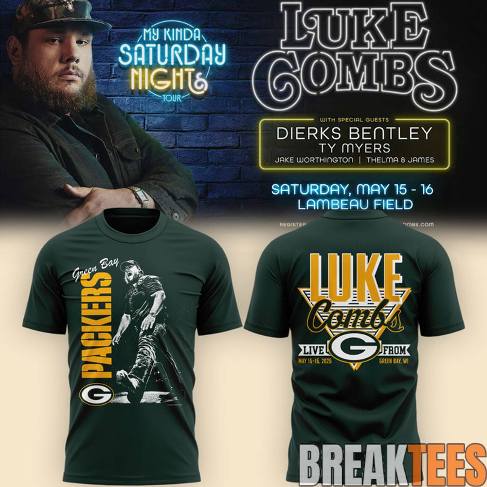 Green Bay Packers x Luke Combs My Kinda Saturday Night Tour 2026 Shirt