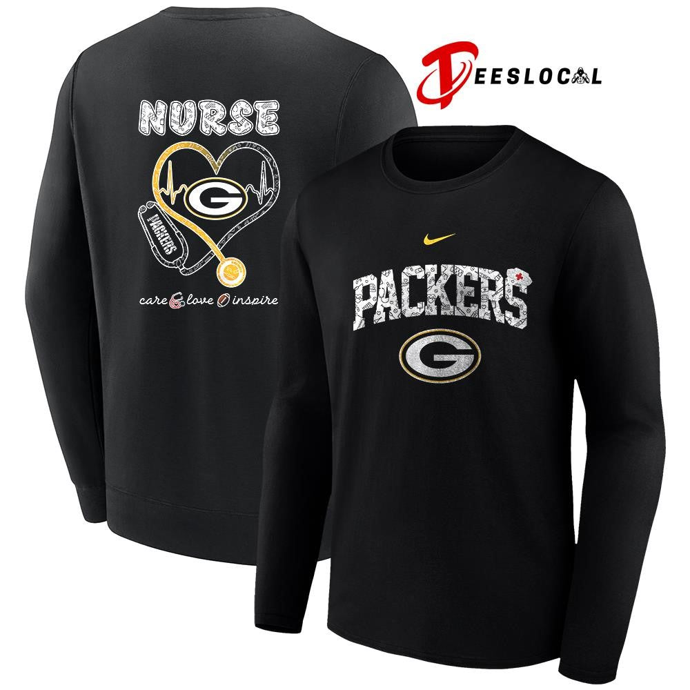Green Bay Packers x Nurse care love inspire logo shirt