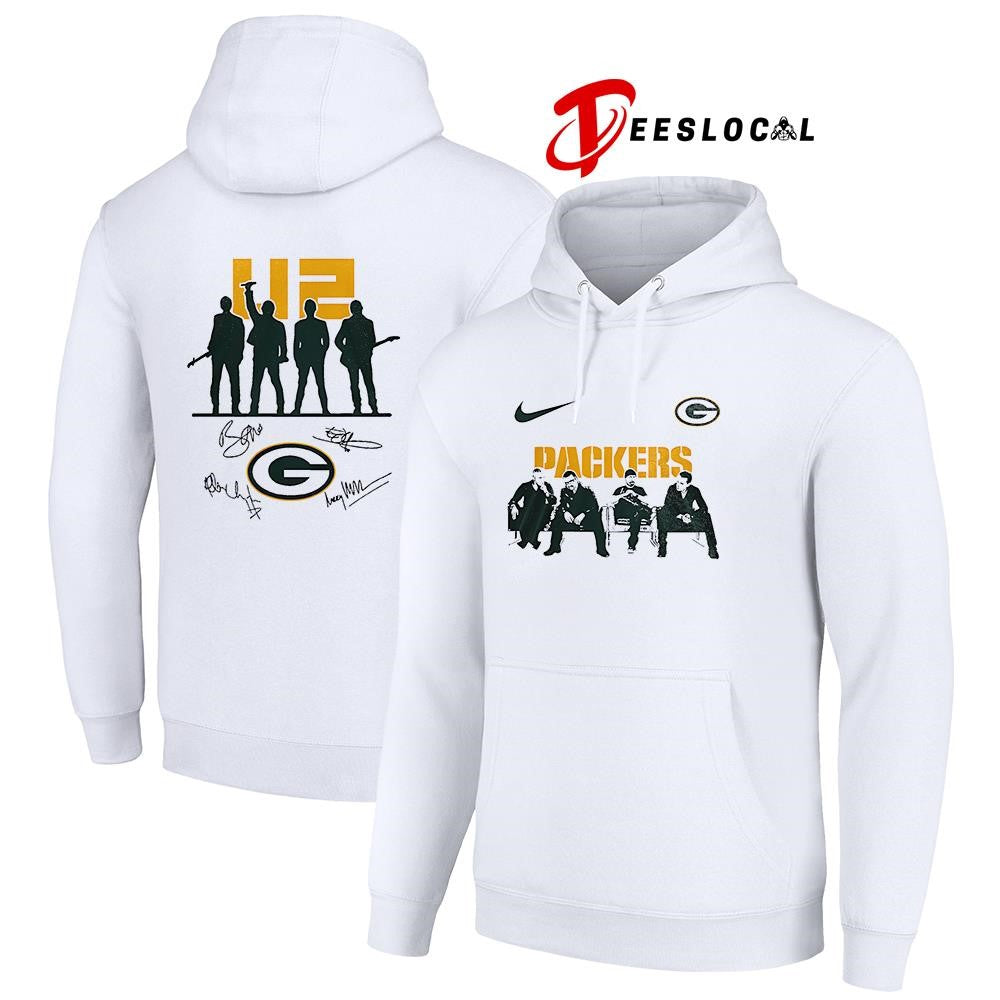 Green Bay Packers x U2 band signature silhouette shirt