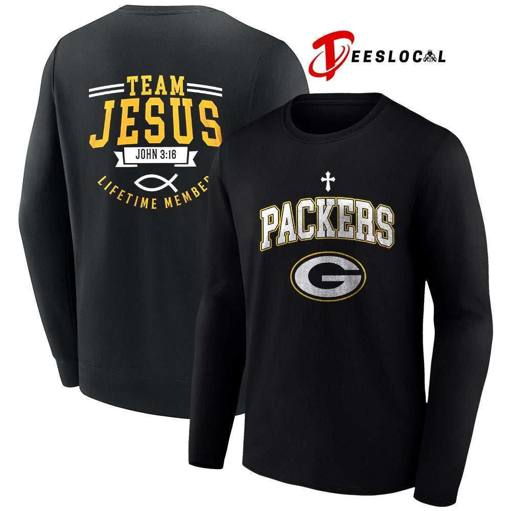 Green Bay Packers x team Jesus lifetime member John 3 16 logo shirt