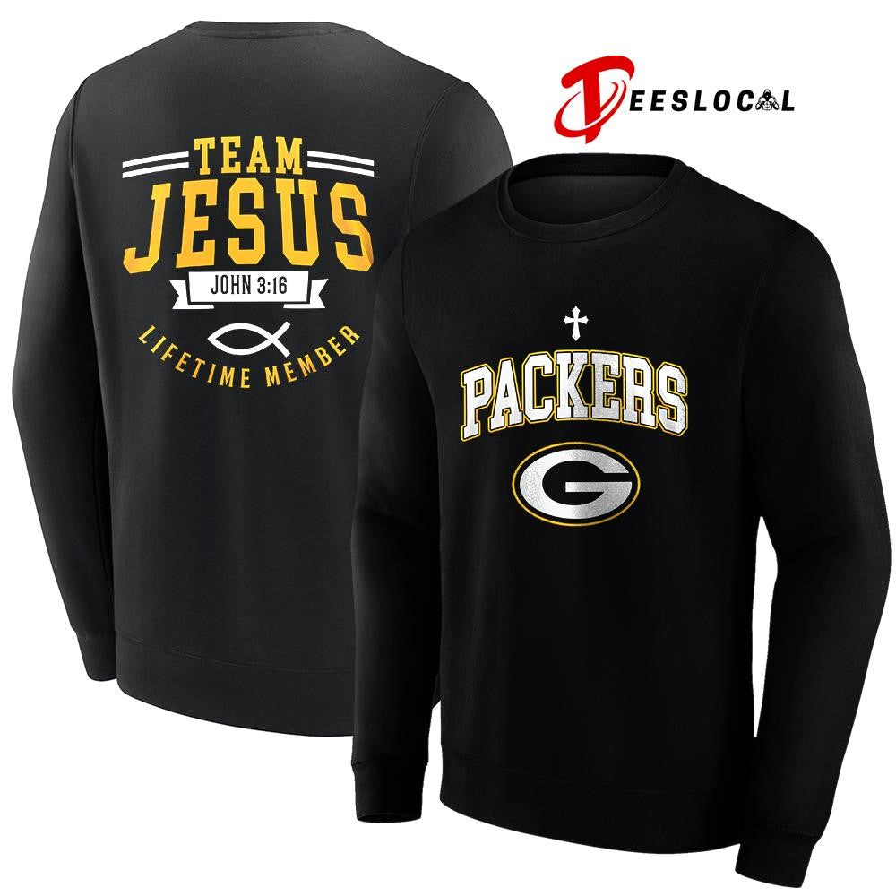 Green Bay Packers x team Jesus lifetime member John 3 16 logo shirt