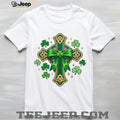 Green Celtic Cross with Shamrocks Irish Heritage Tee