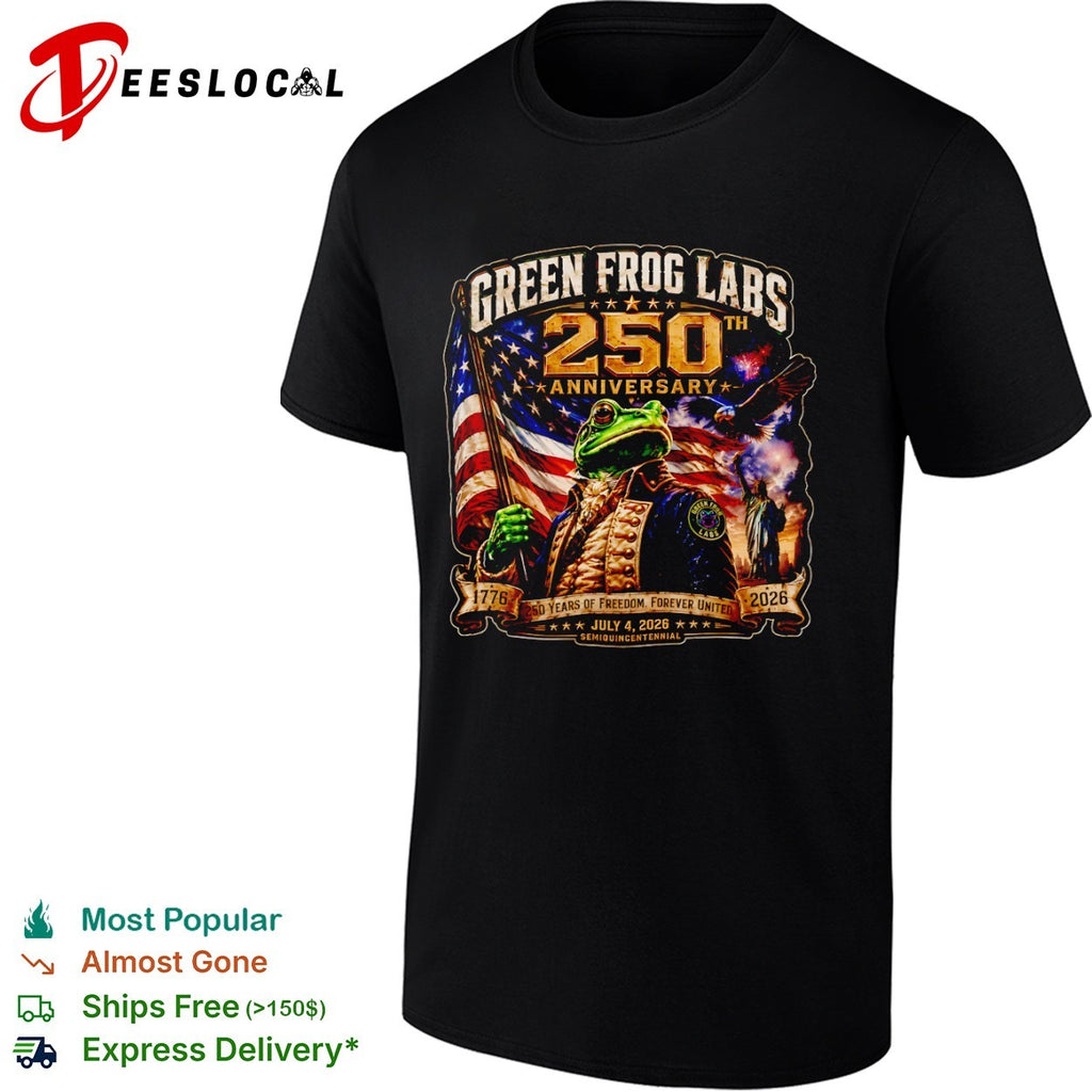Green Frog Labs 250th Anniversary 1776 2026 Semiquincentennial Freedom United shirt