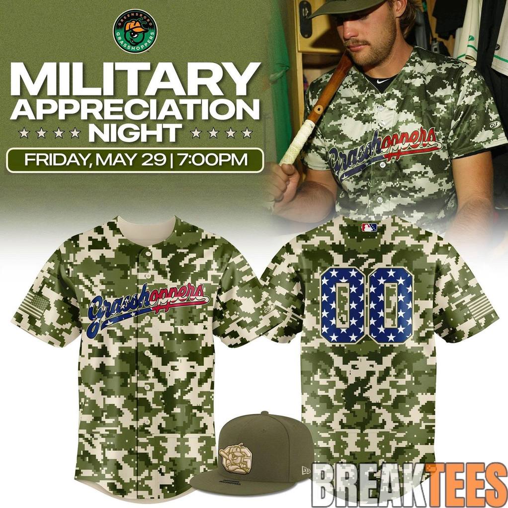 Greensboro Grasshoppers 2026 Military Appreciation Night Baseball Jersey