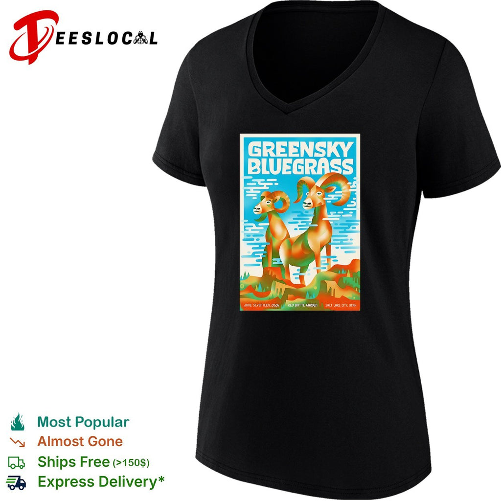 Greensky Bluegrass band concert poster bighorn rams Red Butte Garden Utah graphic shirt