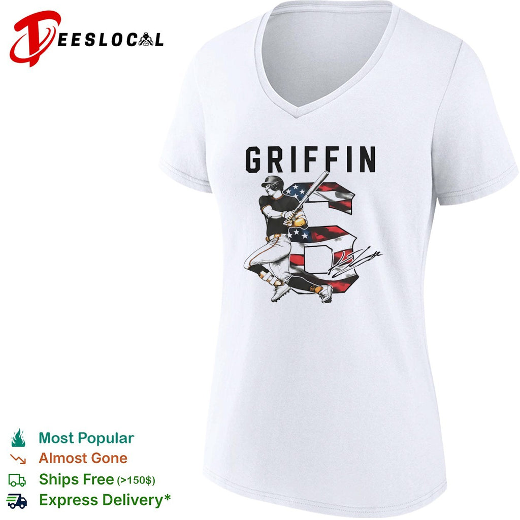 Griffin Tucker Atlanta Braves MLB Player Signature American Flag Baseball shirt