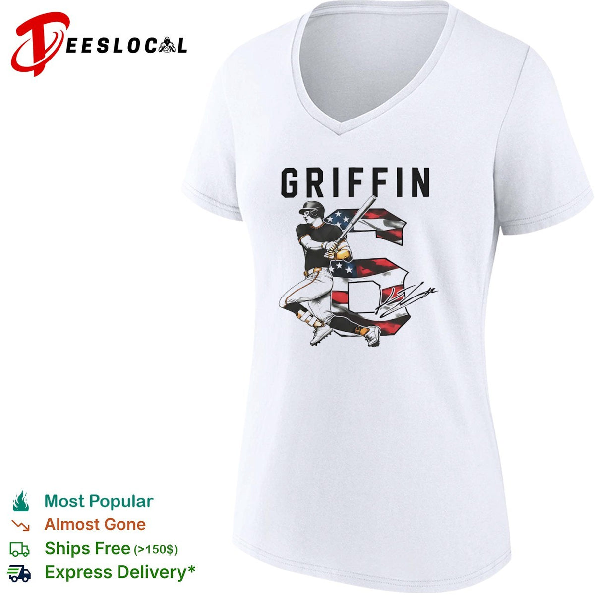 Griffin Tucker Atlanta Braves MLB Player Signature American Flag Baseball shirt