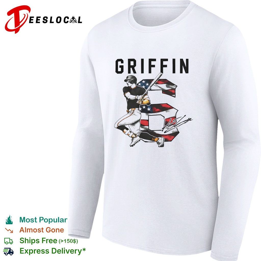 Griffin Tucker Atlanta Braves MLB Player Signature American Flag Baseball shirt