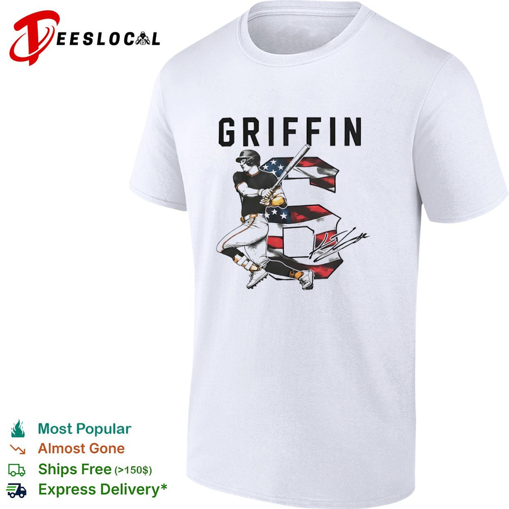 Griffin Tucker Atlanta Braves MLB Player Signature American Flag Baseball shirt