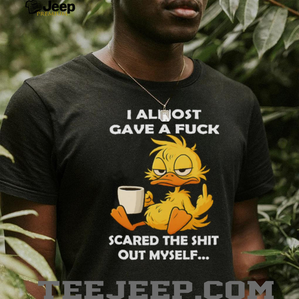 Grumpy Duck Drinking Coffee Sassy Humor Graphic T Shirt