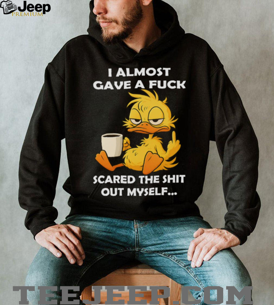 Grumpy Duck Drinking Coffee Sassy Humor Graphic T Shirt