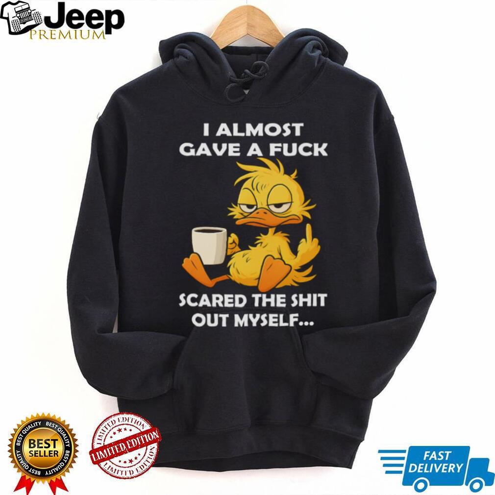 Grumpy Duck Drinking Coffee Sassy Humor Graphic T Shirt