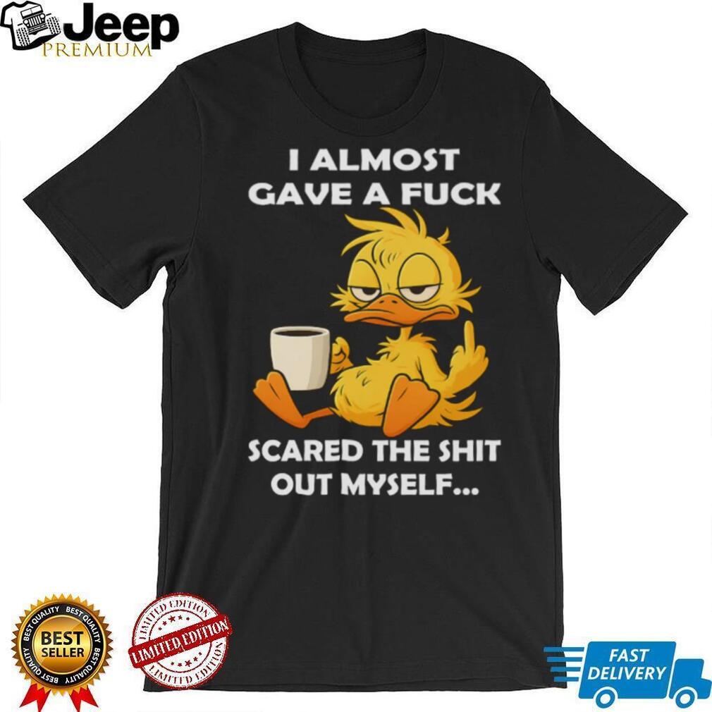 Grumpy Duck Drinking Coffee Sassy Humor Graphic T Shirt