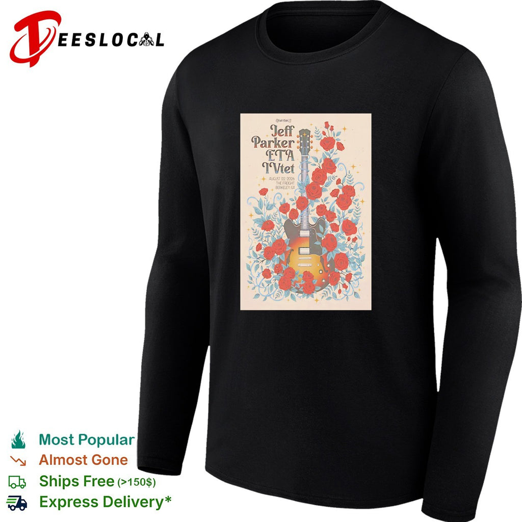 Guitar roses botanical folk concert framed poster art shirt