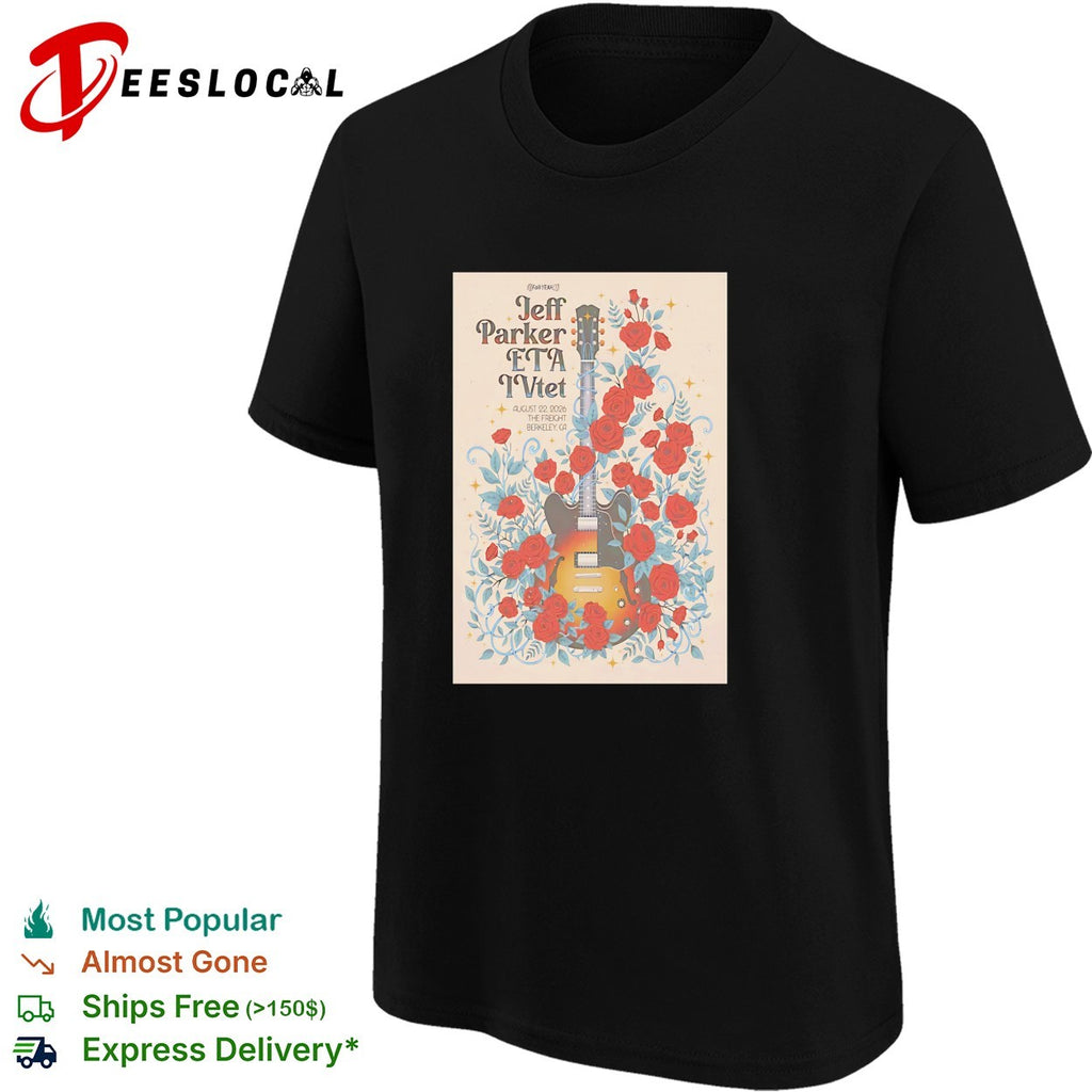 Guitar roses botanical folk concert framed poster art shirt