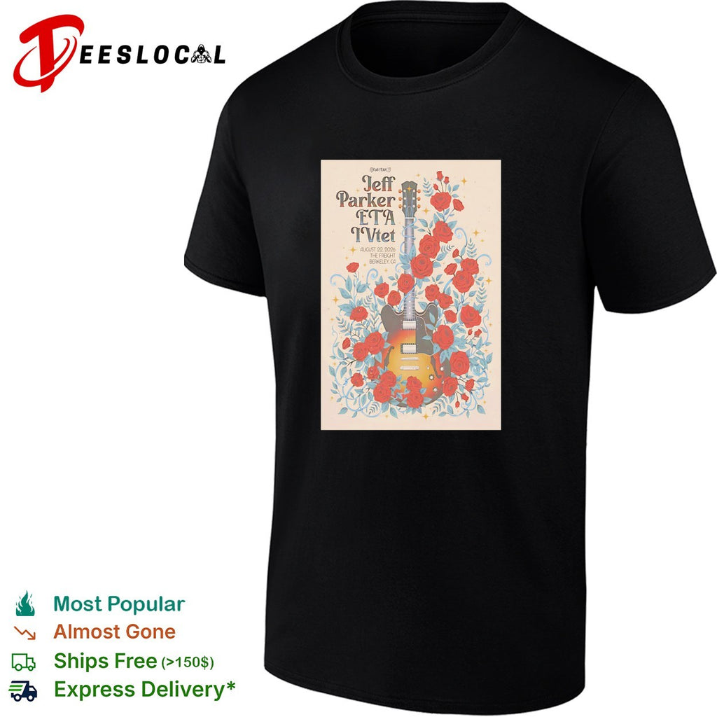 Guitar roses botanical folk concert framed poster art shirt