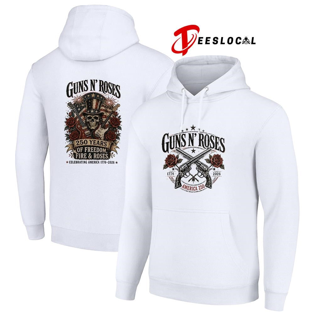 Gun ‘N Roses 250 years of freedom fire and roses graphic shirt