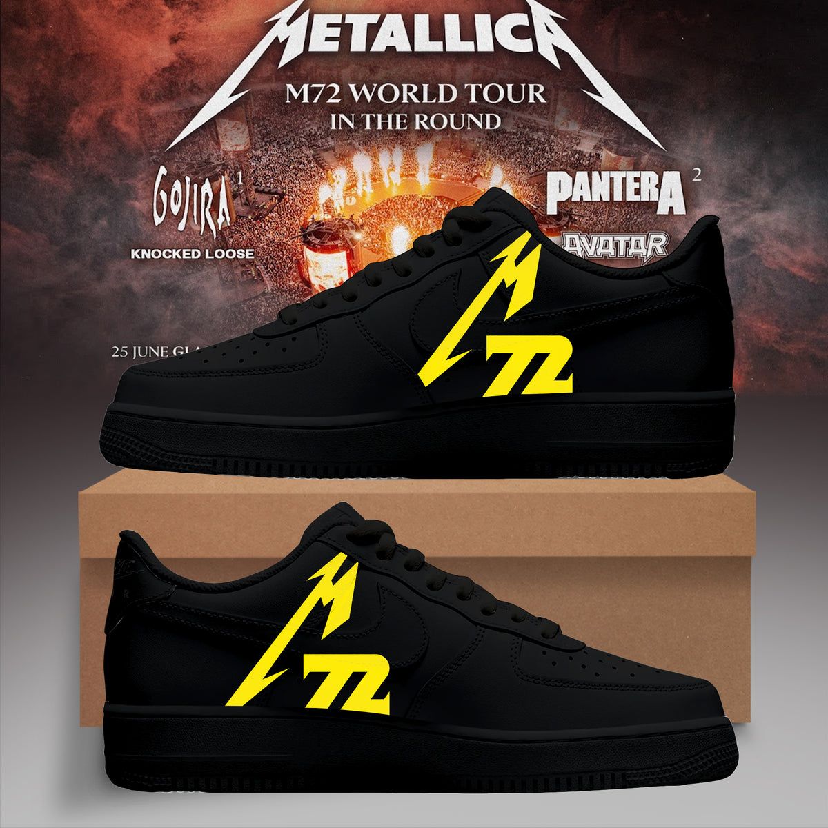 Metallica – M72 World Tour ‘All Black’ Special Air Force 1 Shoes