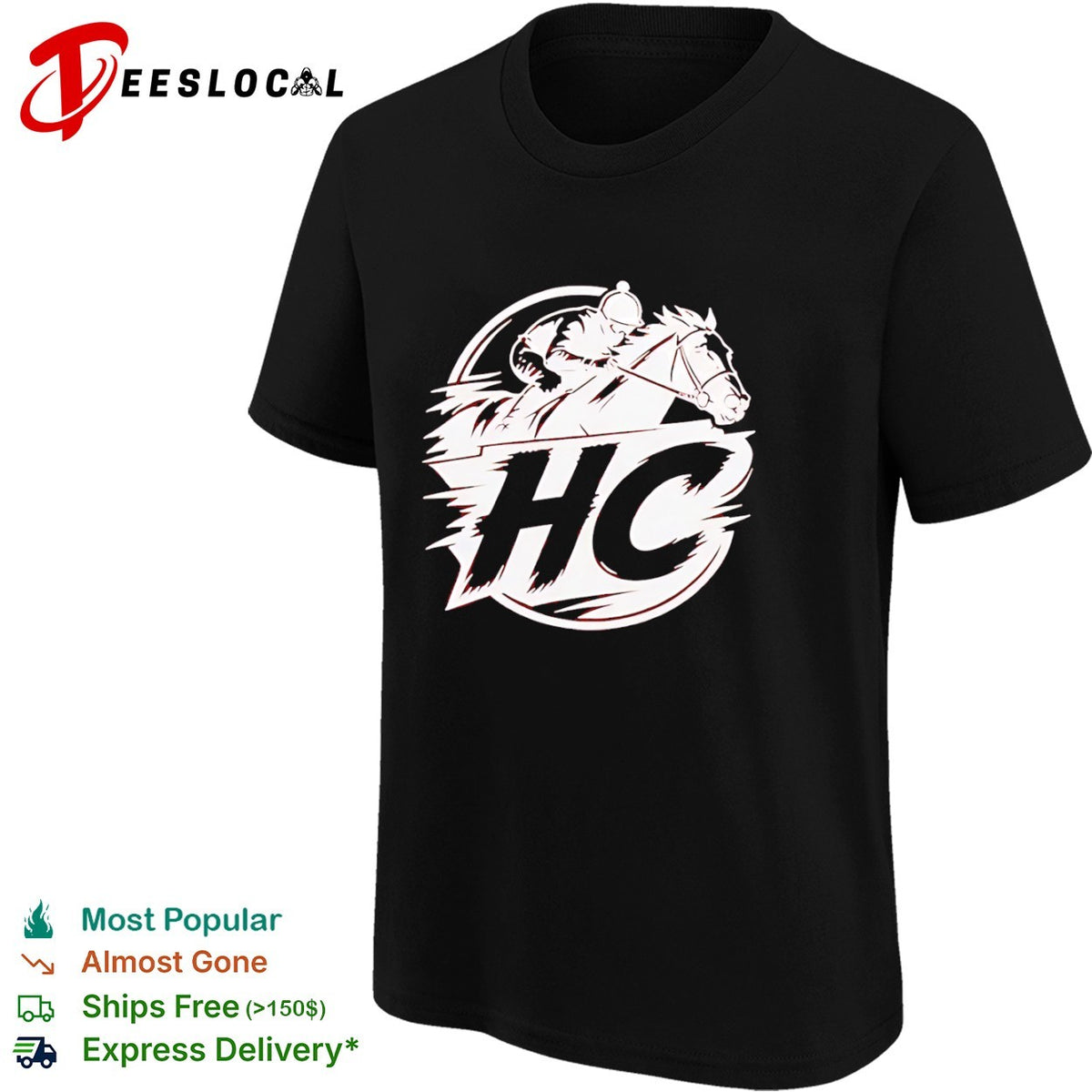 HC Horse Racing Equestrian Sports Mascot Jockey Speed Logo shirt