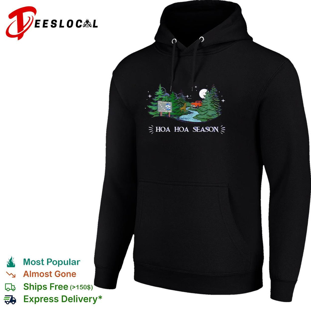 HOA season forest truck moon deer stream night scenic shirt